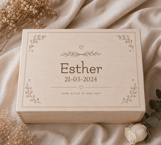 Memory box | Voor altijd in ons hart | gepersonaliseerd | Herinnering na overlijden