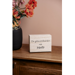 Houten kist geboortekaartjes