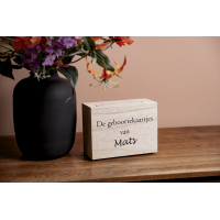 Houten kist geboortekaartjes