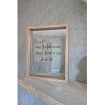 Houten lijst met trouwtekst