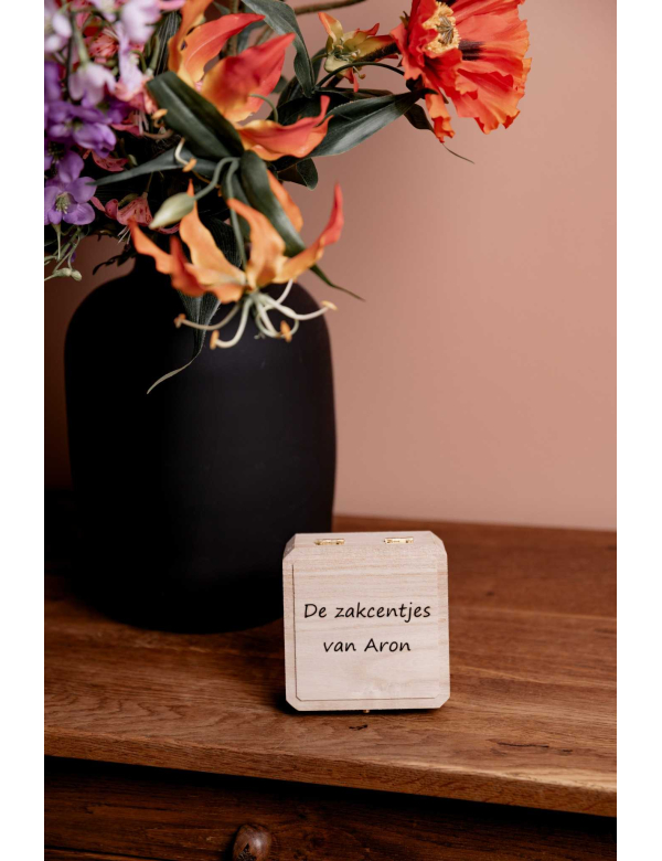 Zakgeld kistje met naam